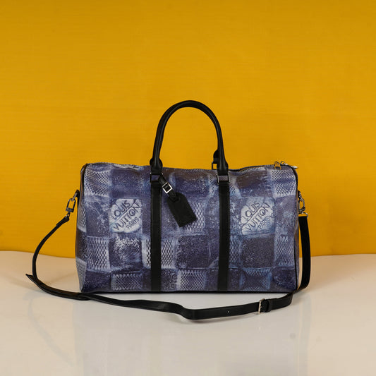 Keepall Bandoulire Limited Edition Premium Unisex Duffle Bag With Dust Bag & Accessories (Ocean Blue - 683)