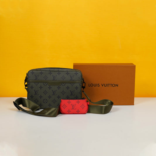 Virgil Abloh Trio Messenger Multi Crossbody Bag With OG Box & Dust Bag (Green - 994)
