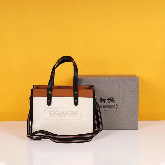 Field Tote Bag With OG Double Box & Dust Bag & Shoulder Strap (White - 116)