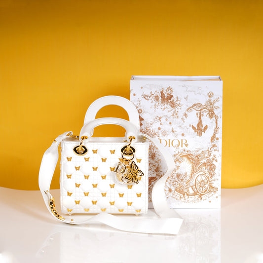 ABC Cannage Butterfly Premium Quality With OG Box & Dust Bag (White - 712)