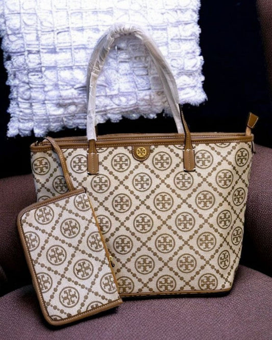 Monogram Tote With OG Box & Dust Bag & Extra Pouch (Brown - 634)