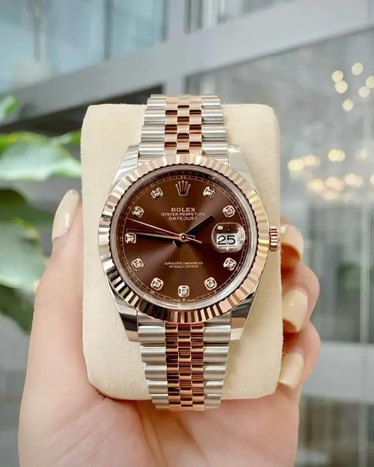 Rolex Datejust Rosegold Gold Diamond Metal Watch