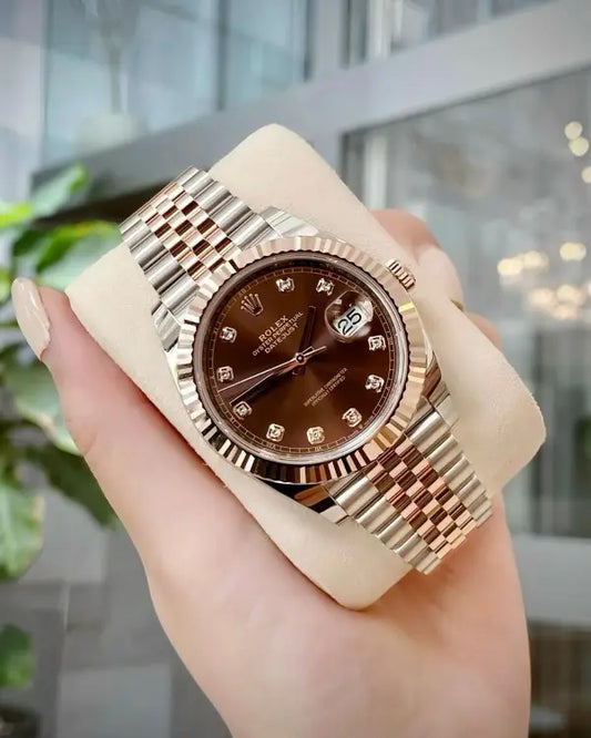 Rolex Datejust Rosegold Gold Diamond Metal Watch