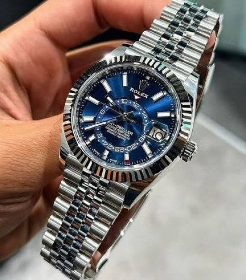 Rolex Skydweller Silver Blue Dial Metal Watch Virat Kohli