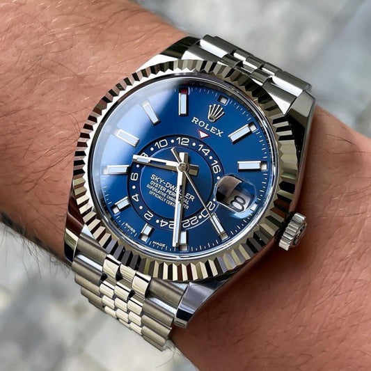 Rolex Skydweller Silver Blue Dial Metal Watch Virat Kohli