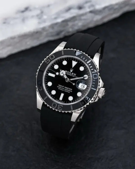 Rolex Yacht master Silicon band Silver black Virat kholi watch