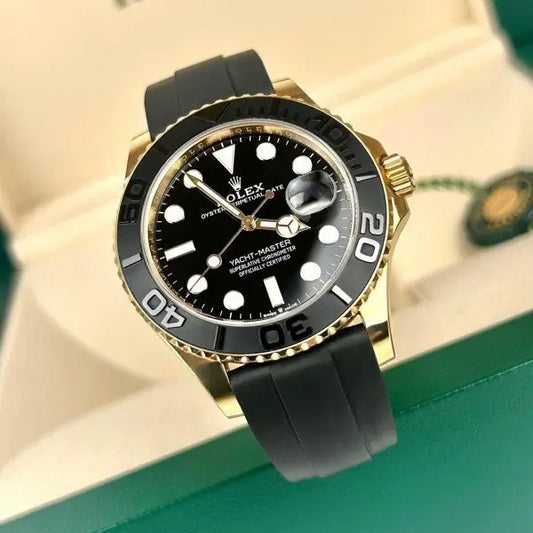 Rolex Yacht master Silicon band gold black Virat kholi watch