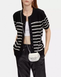 Coach Morgan Card Case On Chain In Signature Canvas White