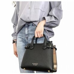 Burberry Medium Banner Handbag With Dust Bag & Shoulder Strap